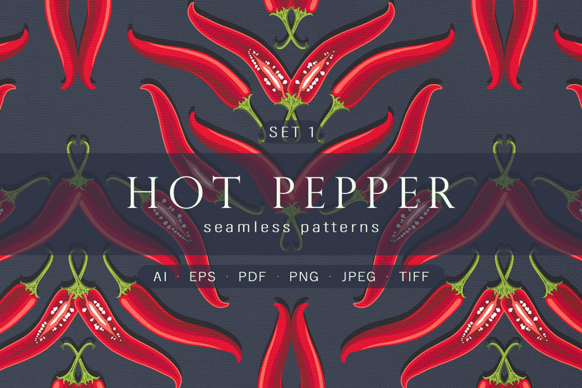 Hot pepper - Set 1, a Pattern Graphic by Yummy (Photo 1 of 13)