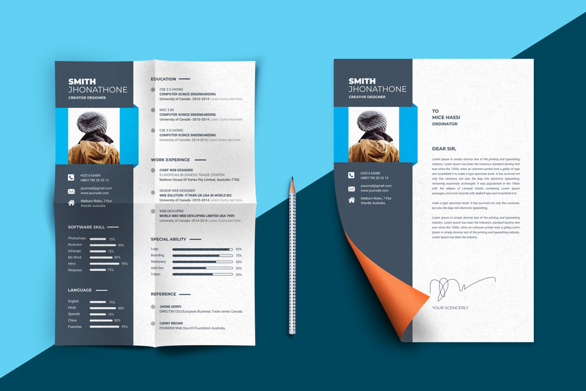 Modern Resume Design Template, a Resume Template by BrandlyTemplate (Photo 1 of 3)