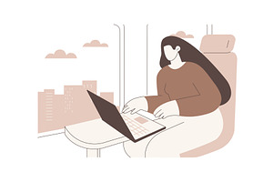 Working on the way isolated cartoon, a Person Illustration by Visual Generation