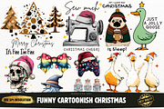 Funny Cartoonish Christmas Clipart, a Seasonal Illustration by Markicha Art (Thumbnail 1 of 9)