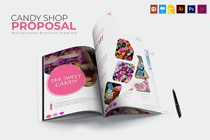 Candy Shop Brochure Template