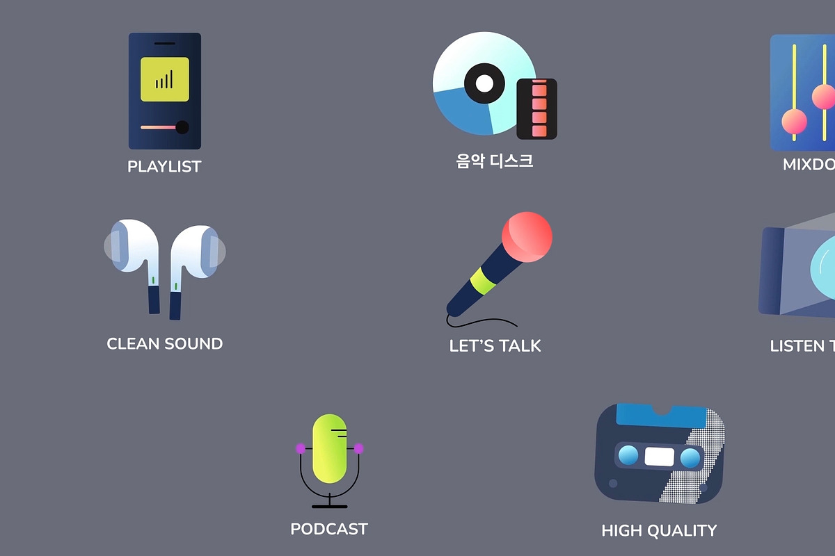 Music And Podcast Icons DaVinci, a Templates & Theme by 2dfx (Photo 1 of 2)