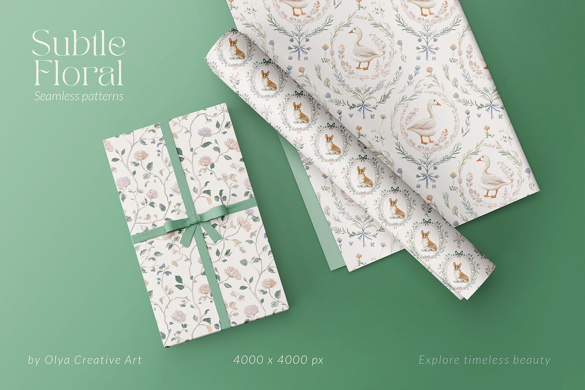 Whimsical Charm Vintage Patterns, a Pattern Graphic by Olya Creative (Photo 4 of 13)