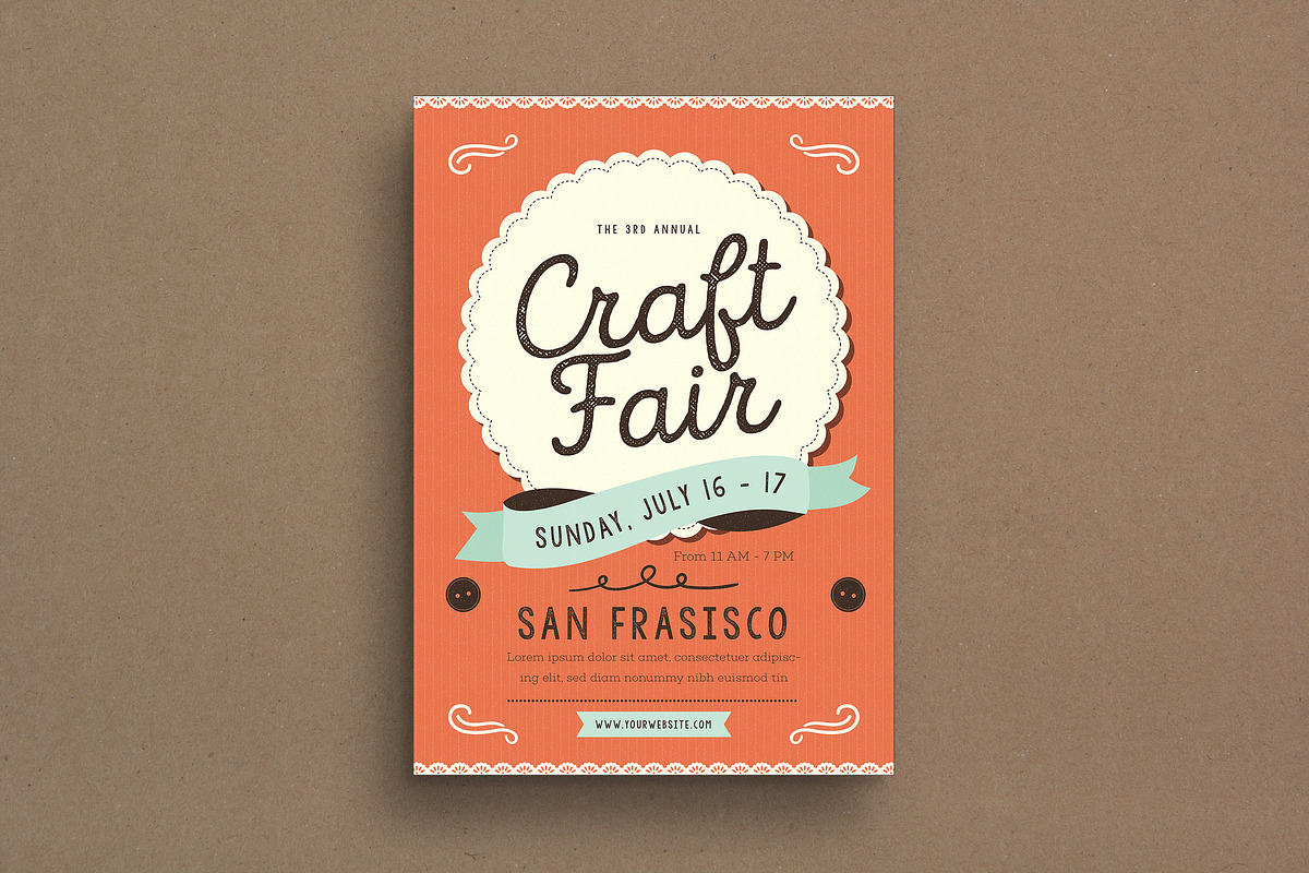 Vintage Craft Fair Event Flyer, a Flyer Template by Guuver
