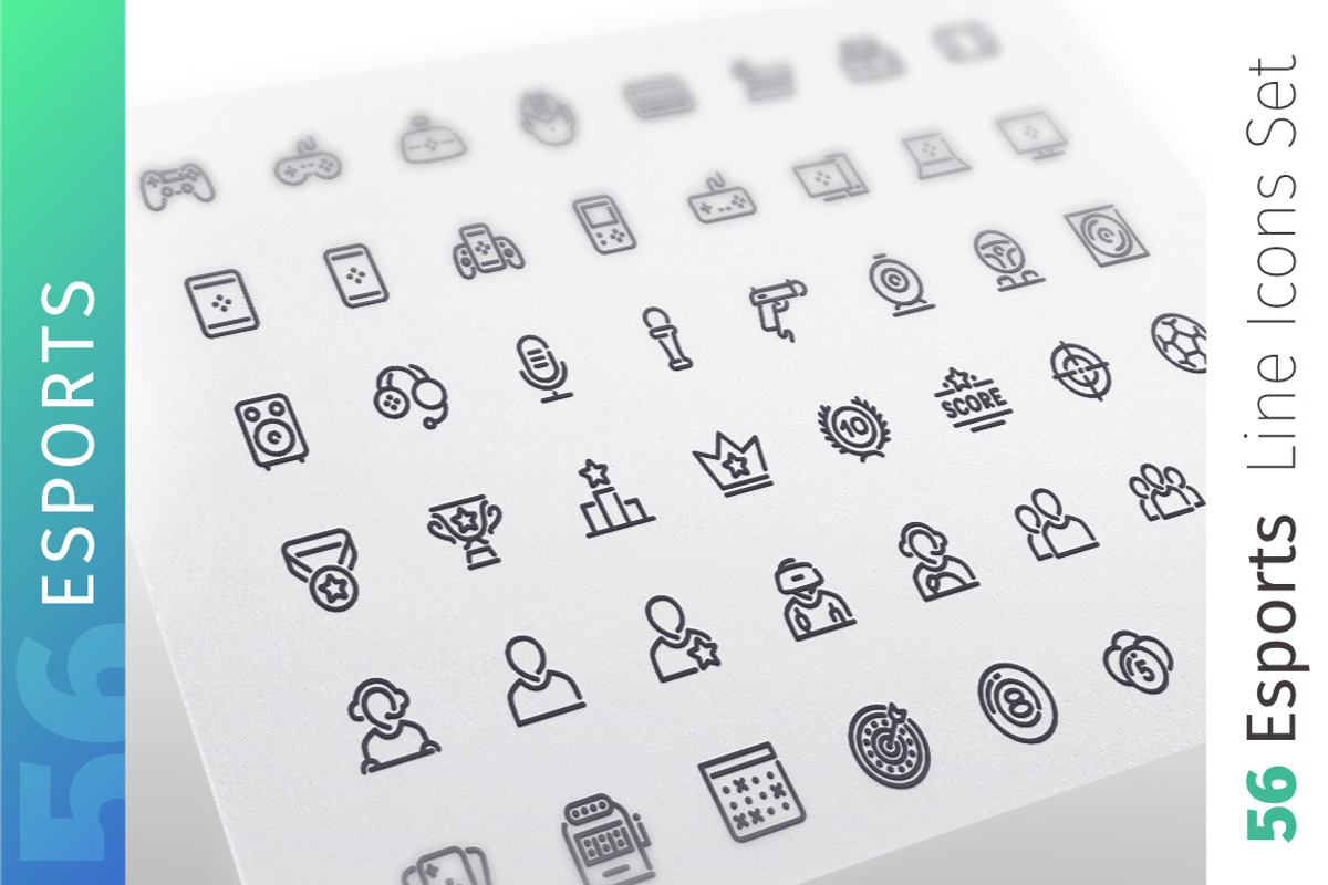 Esports Line Icons Set, an Outline Icon by Voysla's Shop (Photo 1 of 4)