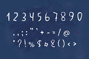 White Chalk Kid Scribbled Font, a Blackletter Font by RabbitAndPencil (Thumbnail 7 of 10)