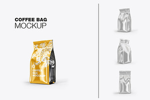 Glossy Plastic Paper Coffee Bag Mock