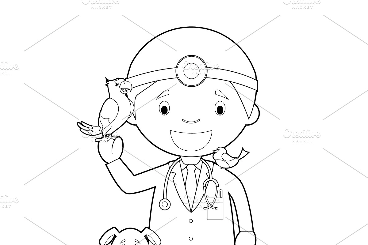 80x Professions for Coloring, an Education Illustration by asantosg (Photo 16 of 17)