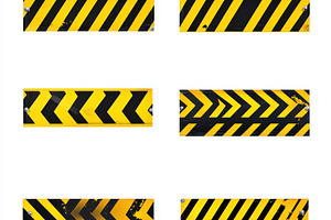 Yellow and black striped warning sig, an Abstract Photo by Pixeness Studio