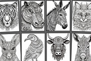 50 Animals Mandala Coloring Pages, a Poster Template by Blue Digital Studio (Thumbnail 3 of 3)