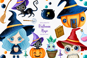 Cute Halloween Witch Clipart