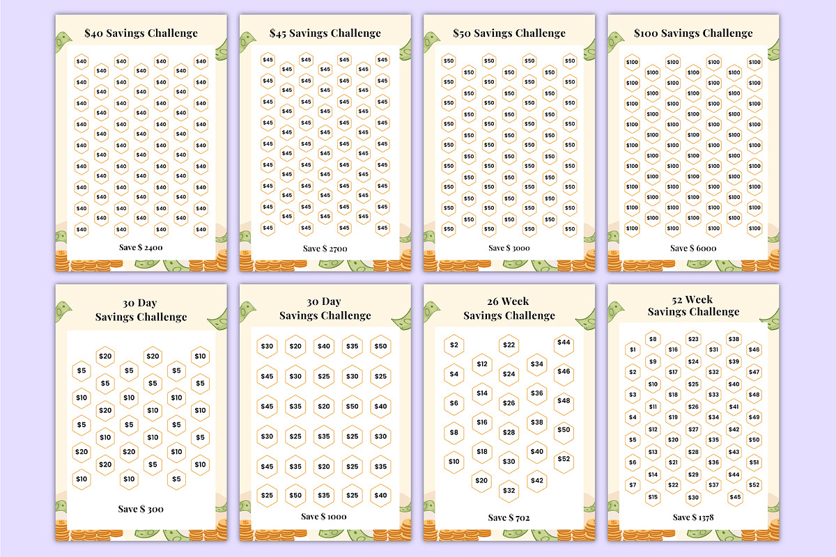 2026 Money Saving Challenges Book, a Stationery Template by Mustafiz (Photo 5 of 8)