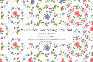 Rose & Forget Me Not Patterns
