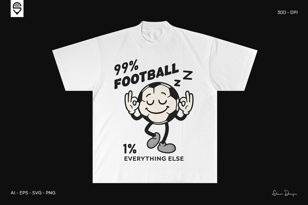 Retro Soccer Ball Character T-Shirt, a Sport Illustration by shaondesigns (Photo 3 of 6)