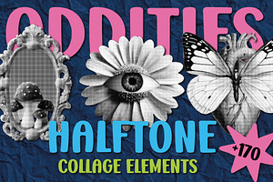 Halftone Collage Elements: Oddities