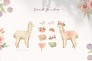 Llama Farm Watercolor Clipart, an Animal Illustration by Julia M. Watercolor (Thumbnail 7 of 14)