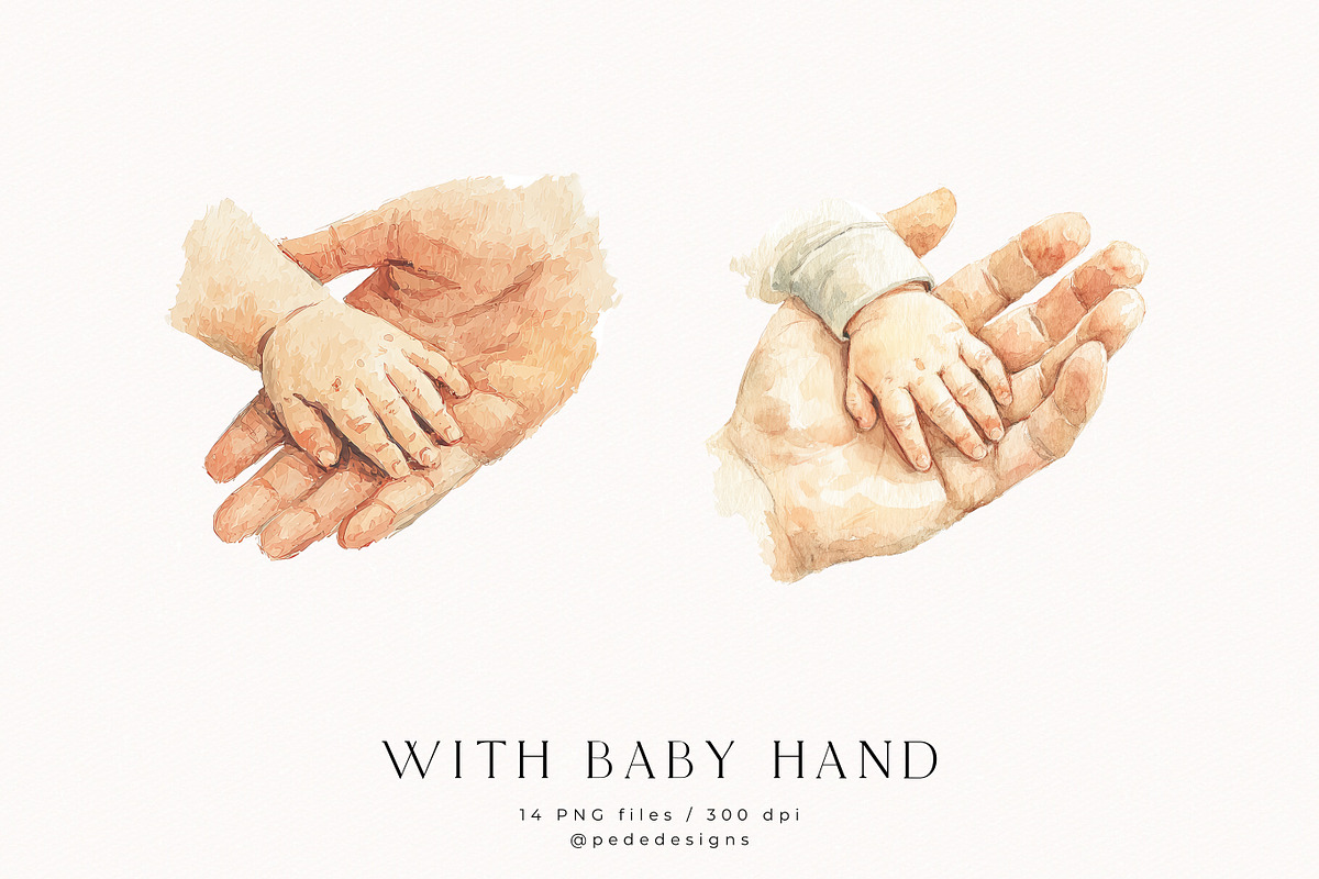 With Baby's Hand, a Person Illustration by PeDe Designs (Photo 5 of 8)