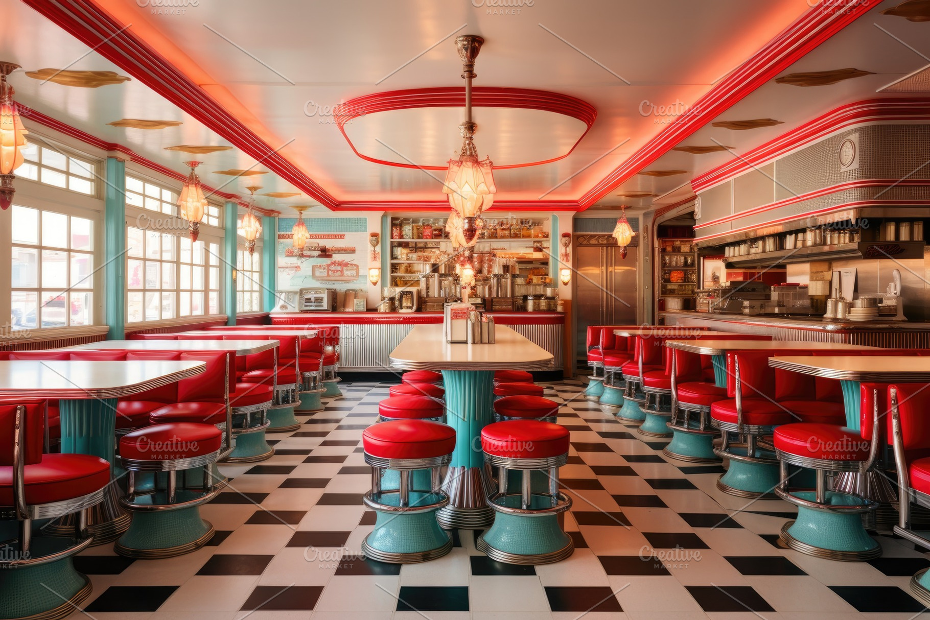 An image of a classic American diner, a Photo by Iftikhar Alam