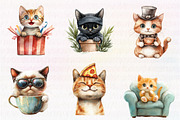 Funny Cat Clipart, Quirky Cat, an Illustration by CreationArt (Thumbnail 2 of 5)