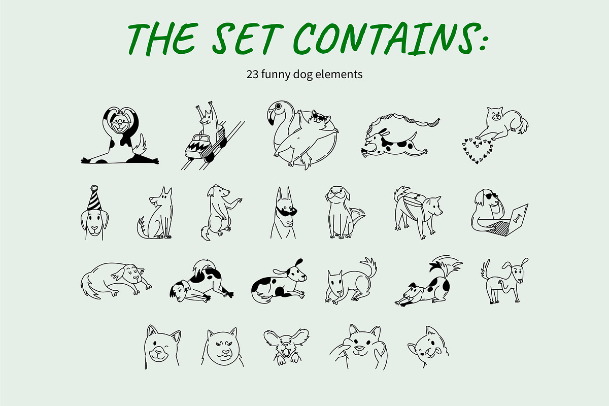 23 Funny dogs vector illustration, an Animal Illustration by Yanakicc (Photo 6 of 9)