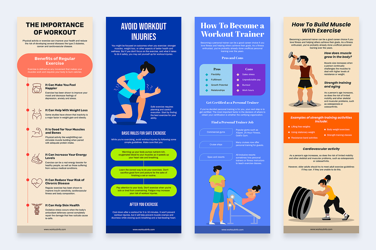 Workout Vertical Infographics, a Presentation Template by Slidesmash