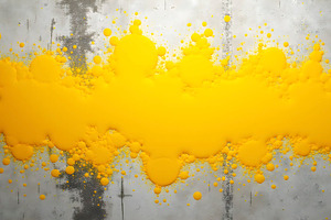 Bright Yellow Ink Splash Over Gray C, a Photo by LOGOCREATIVE