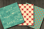 Retro Valentine digital paper, a Pattern Graphic by Paper Farms (Thumbnail 2 of 2)