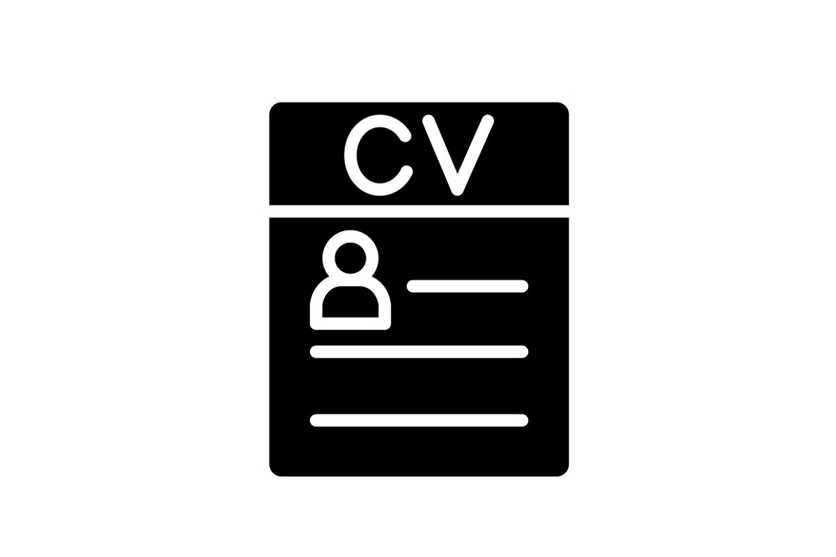 CV black glyph icon, an Icon by IMG Visuals