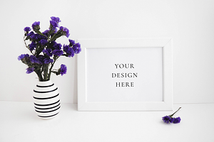 Lavender Floral Spring Frame Mockup