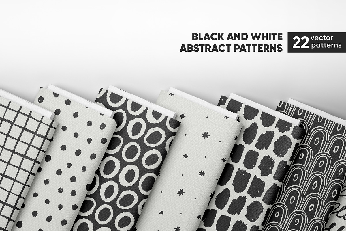 Black & white seamless patterns set, a Pattern Graphic by Good Studio (Photo 1 of 36)
