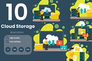 Cloud Storage Illustration Pack, an Illustration by baii09 (Thumbnail 1 of 4)