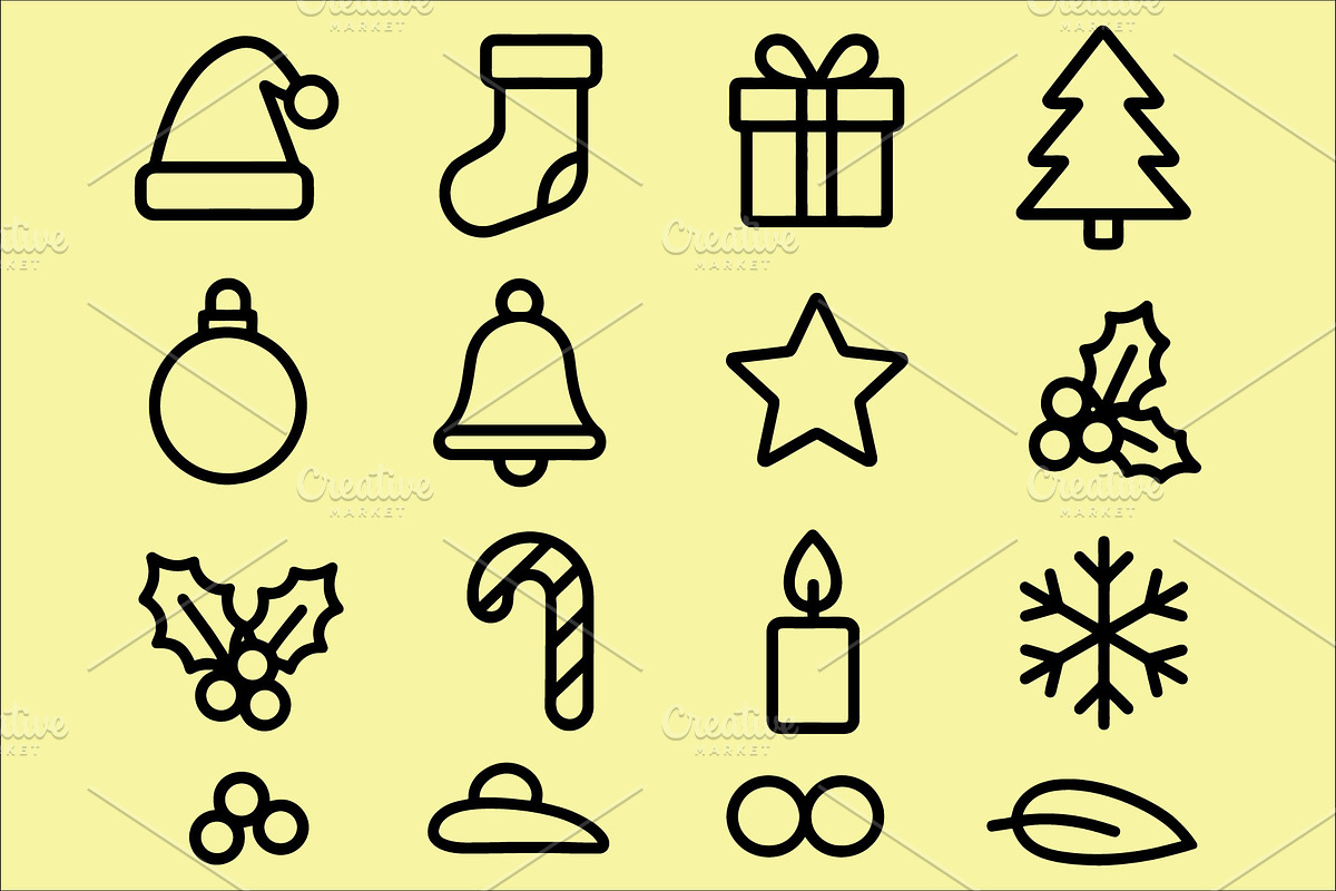 Christmas Icons Vector Design Bundle, an Outline Icon by Vectorium Studio (Photo 1 of 2)
