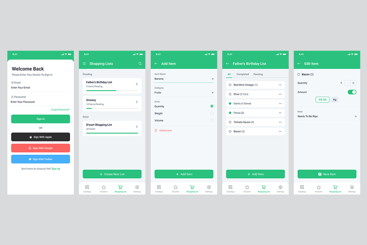 Food Grocery Shopping List, Task App, an App Template by nagaredesignstudio (Photo 2 of 2)