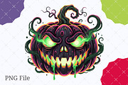 Spooky Pumpkin PNG,Halloween Pumpkin, an Illustration by designcity5 (Thumbnail 1 of 8)