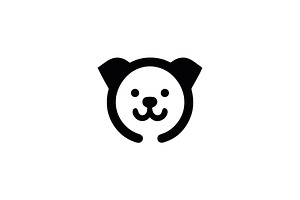 Modern cute dog face logo, a Branding & Logo Template by Vectorium Studio