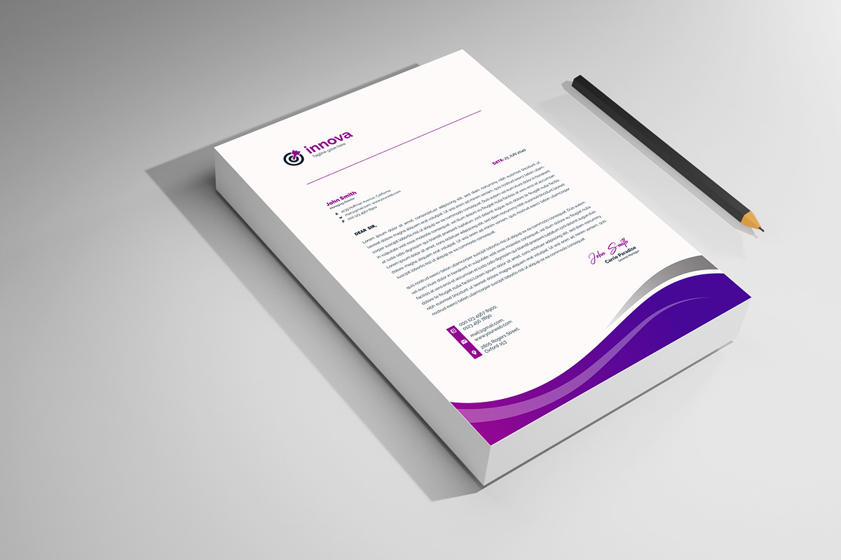 Business letterhead template design, a Stationery Template by mdmijanur0187 (Photo 3 of 3)