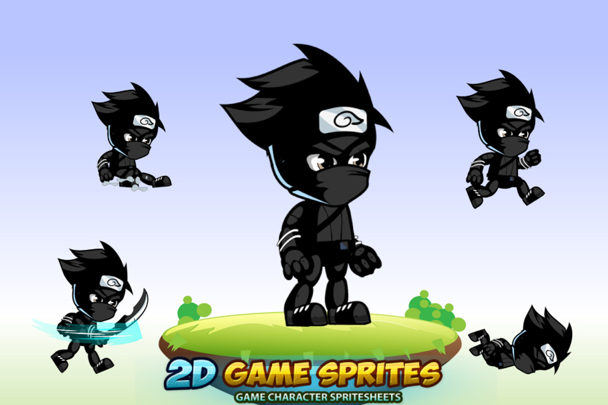 Shadow Ninja  2D Game Character Spri, an Illustration by DionArtworks (Photo 1 of 3)
