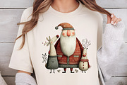 Quirky Primitive Santa Clipart, an Illustration by DreamCafeArt (Thumbnail 5 of 6)