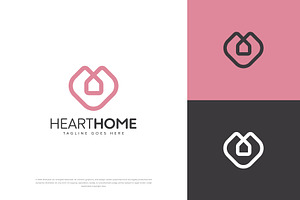 Minimal Heart Real Estate Logo, a Branding & Logo Template by Shahjhan