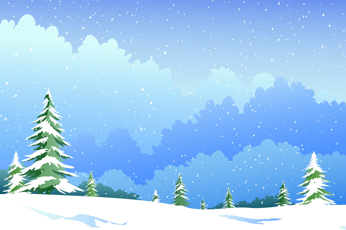 Snowy Hill Winter Landscape, an Object Illustration by Aghadhia