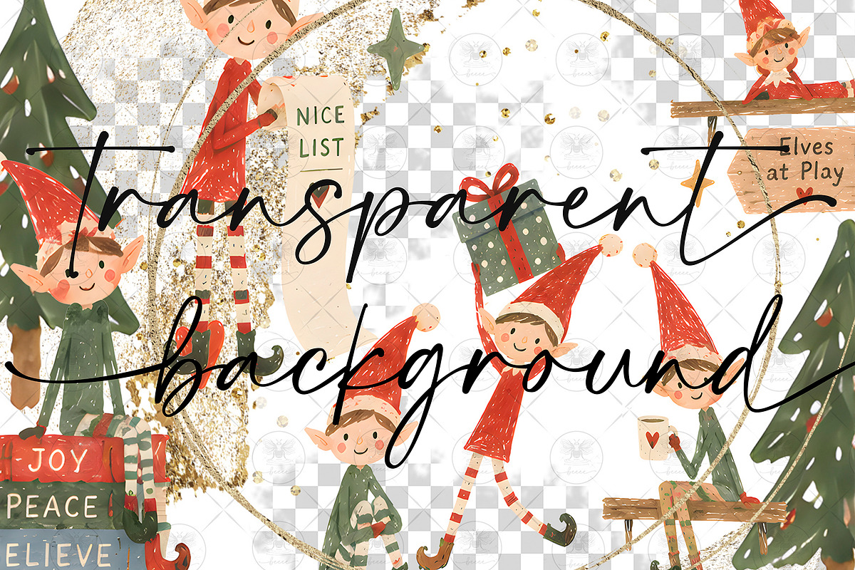 Christmas Elf Clipart, a Decorative Illustration by BigCakeBee (Photo 2 of 3)