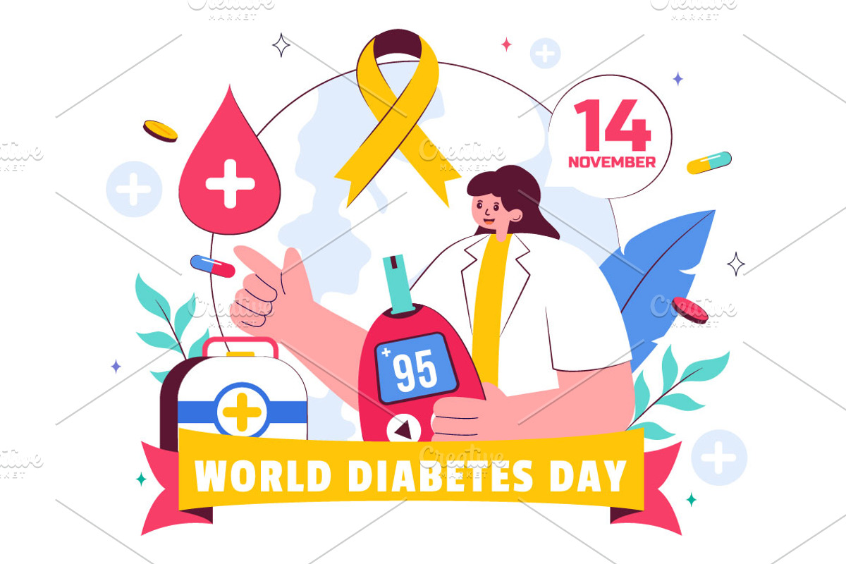 11 World Diabetes Day Illustration, a Healthcare Illustration by denayunebgt (Photo 4 of 5)