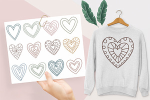 Doodle Heart SVG Set, a Seasonal Illustration by Actual Pixel
