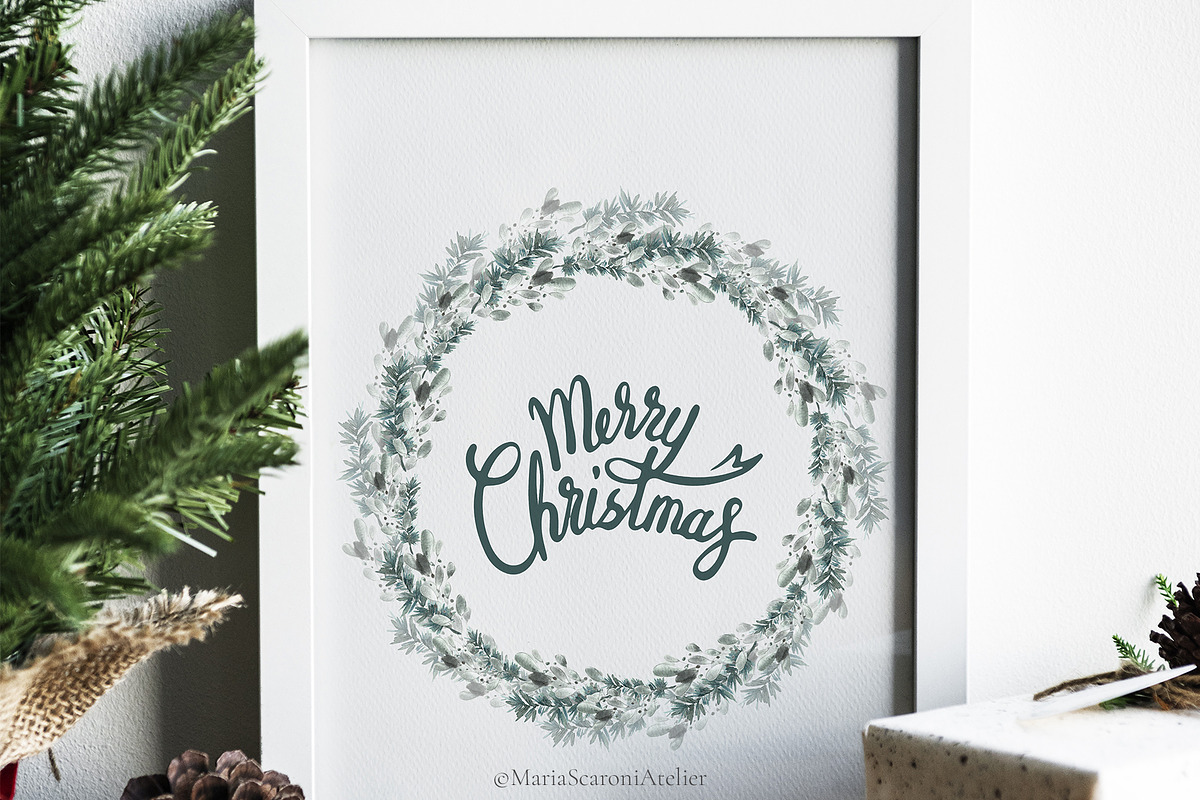 Watercolor Christmas Clipart, a Decorative Illustration by MariaScaroniAtelier (Photo 6 of 10)