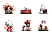 Whimsical Halloween Peeking Ghost, a Seasonal Illustration by CreationArt (Thumbnail 4 of 5)