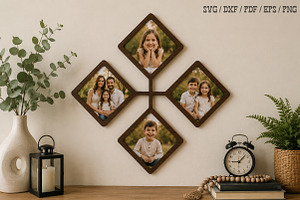 Diamond Family Photo Frame Laser, an Object Graphic by Libby Wishes