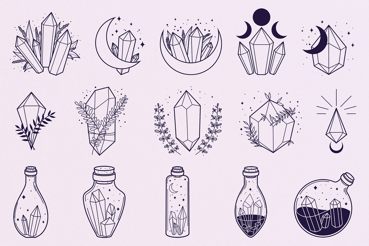 60 Crystal Procreate Stamps, a Brush Add-On by SmuffizStudio (Photo 2 of 11)