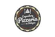 Retro Pizza Pizzeria Label, a Branding & Logo Template by Atlantis X Nurman Arbai (Thumbnail 1 of 2)
