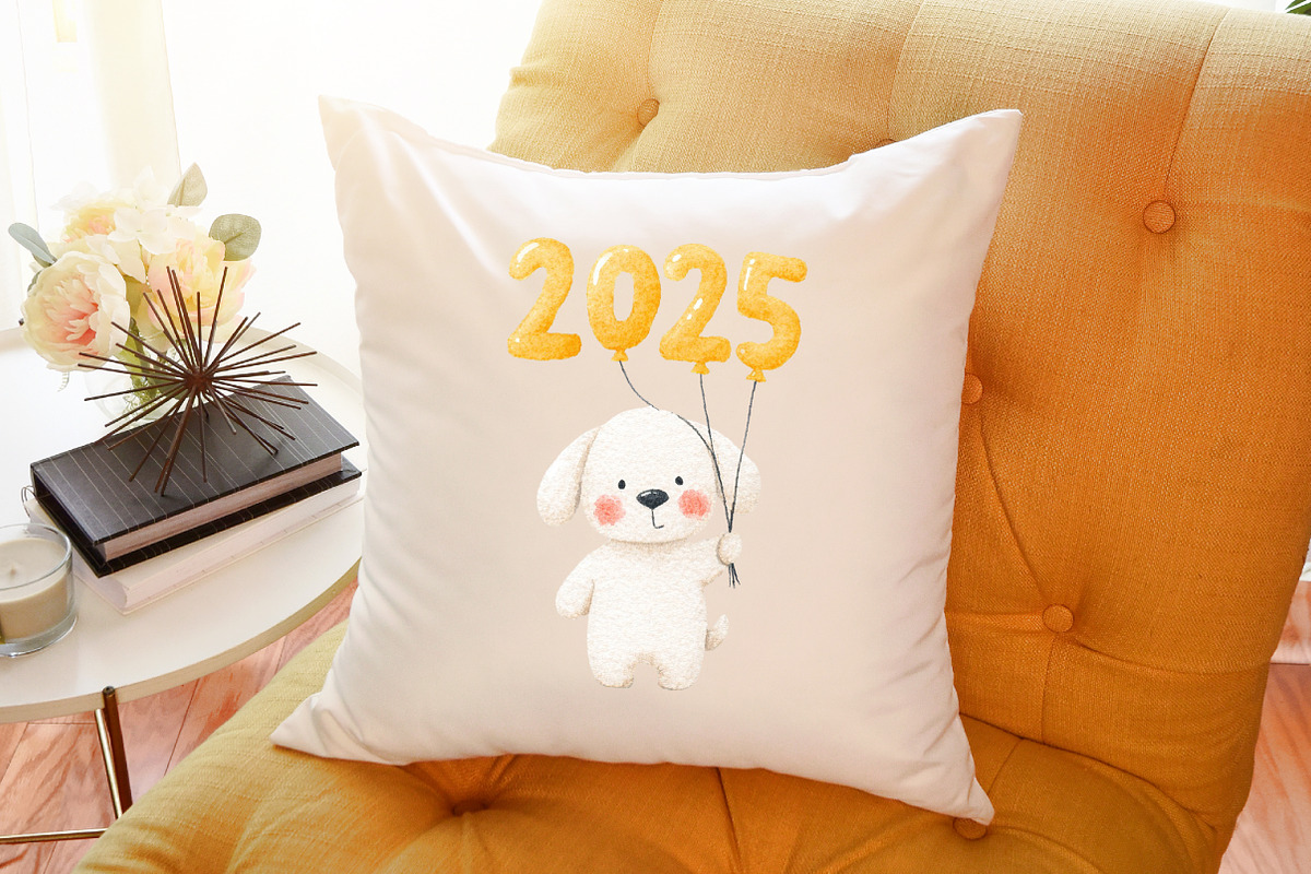 Whimsical New Year Dog Clipart, an Illustration by Sublimation Artist (Photo 6 of 6)