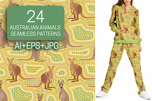 Australian Animals Seamless Patterns